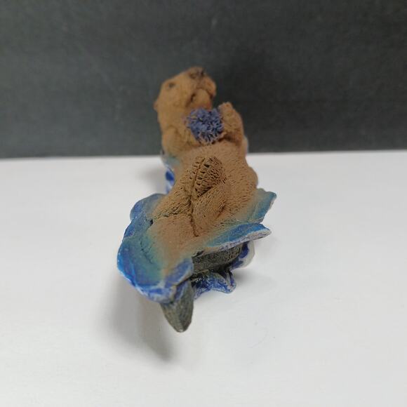 Whimsical River Otter Floating on Water, 3" Mini Figurine 1988 Living Stone Inc - Picture 5 of 7